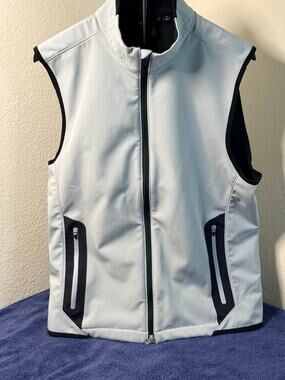 Dunning Golf Vest Mens M Gray Softshell Fleece Lined Minimalist Athletic Core
